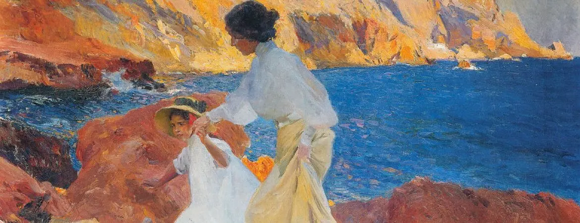 Clotilde et Elena parmi les rochers de J&aacute;vea, Sorolla. | Wikimedia