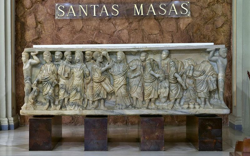 Sarcophagus Receptio animae ou l'Assomption de la crypte de la basilique de Santa Engracia à Saragosse